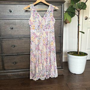 Anthropologie Spring Floral Pleated Dress - Size 2 Petite